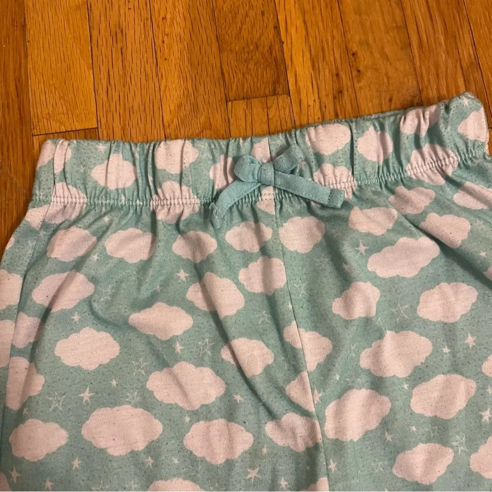 4/$25 Eddie Bauer 2 Piece Pajama Set Girls Small 7/8 Blue White Clouds - Picture 12 of 14